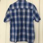 Bugle Boy Men's Blue Plaid Shirt Snap Short Sleeve Size Medium