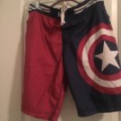 One Piece Marvel Men's Captain America Swim Trunks Board Shorts Size Medium Surf