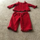 Toddler Girls Corduroy Red Ruffles 2 Piece Set Outfit Size 6-9 Months Toddler Girls Corduroy Red Ruffles 2 Piece Set Outfit Size 6-9 Months