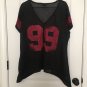 Rocawear Women's Plus Size 2X Asymmetrical Jersey Top Active Black Burgundy