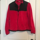Danskin Now Women's Fleece Jacket Zip Up Size L Large Red Black Danskin Now Women's Fleece Jacket Zip Up Size L Large Red Black
