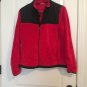 Danskin Now Women's Fleece Jacket Zip Up Size L Large Red Black