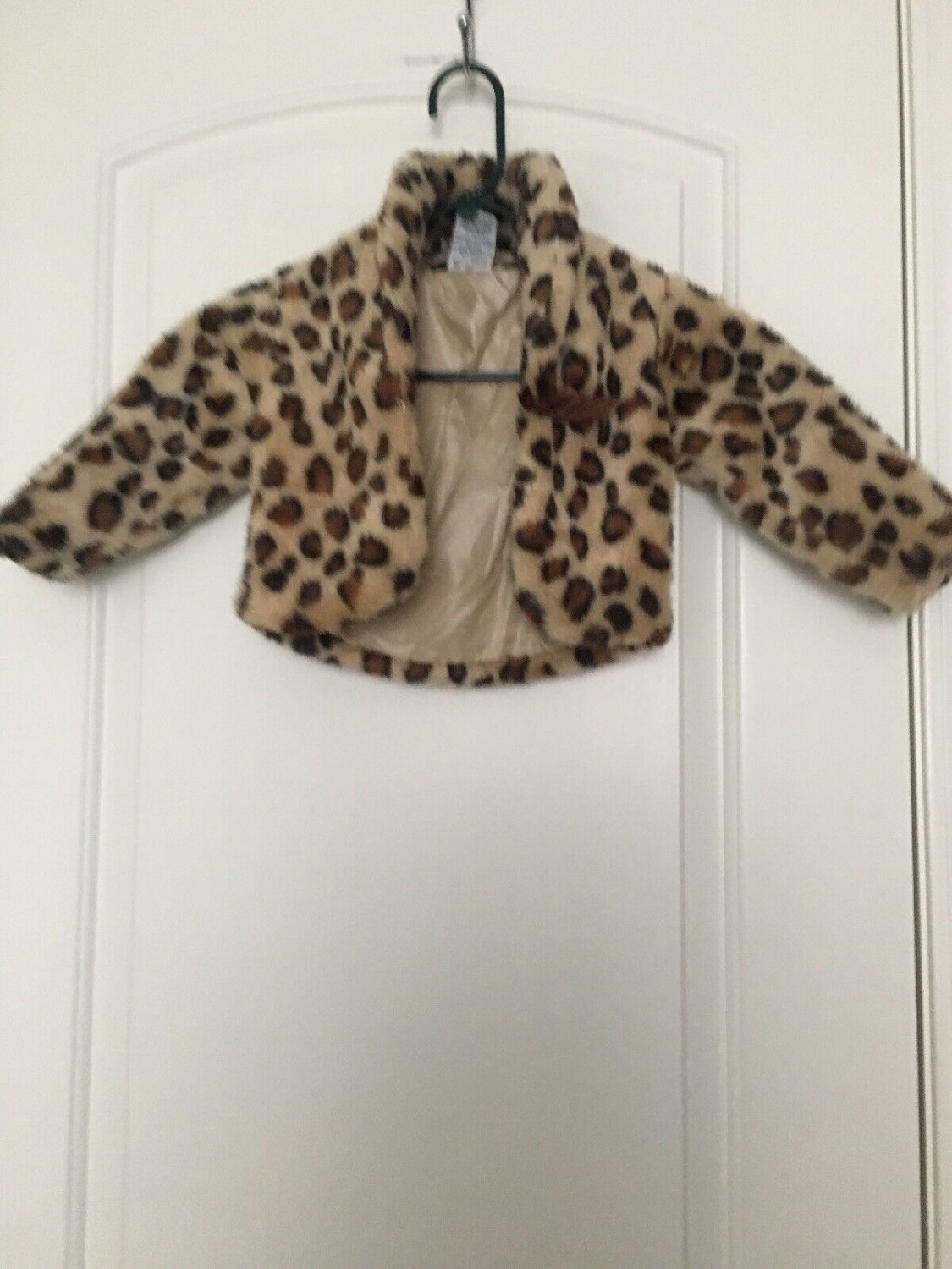 Toddler Girls Leopard Print Coat Jacket Lined Fill Zip Size 2T