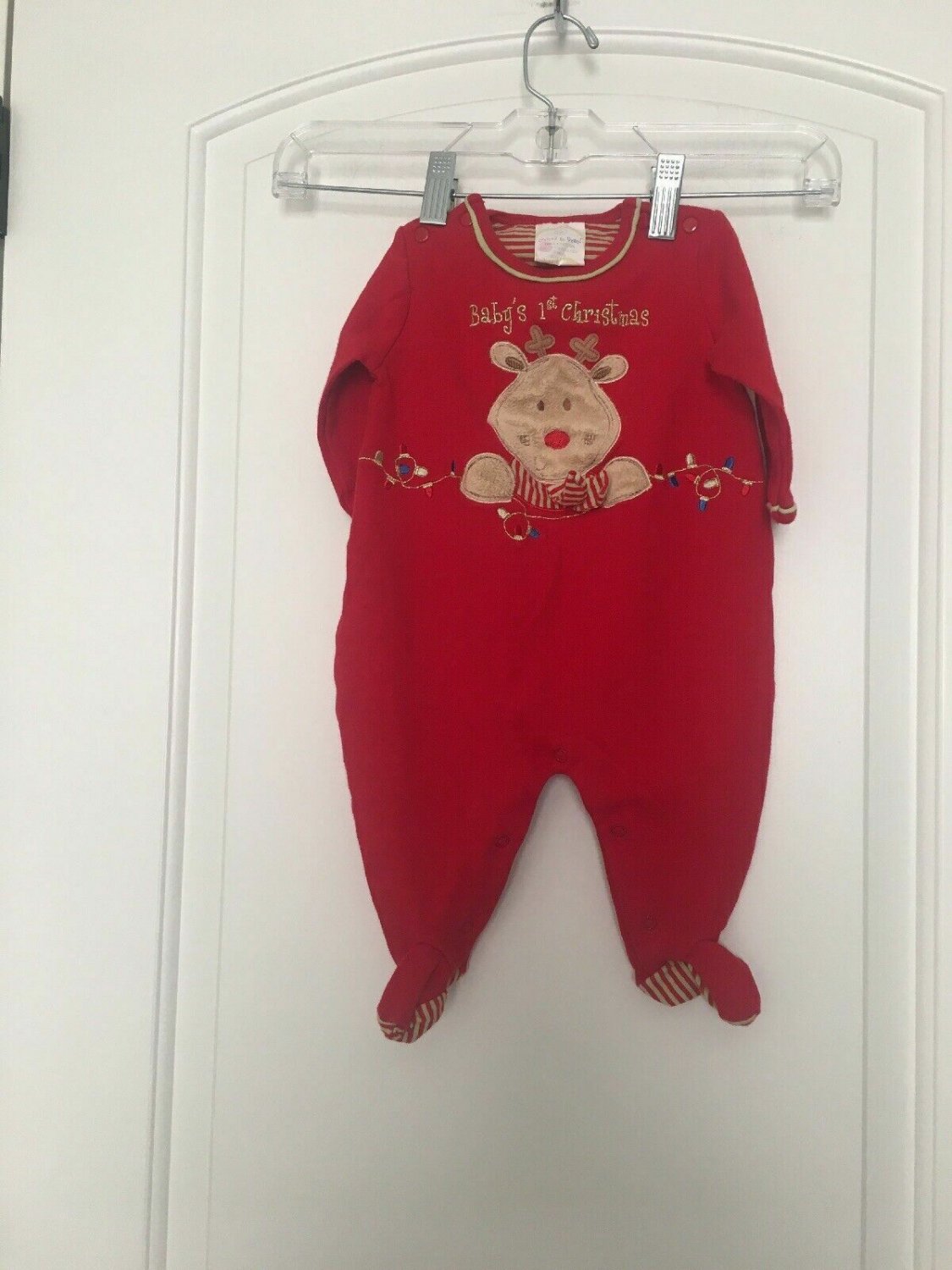 Dressed To Drool Baby First Christmas Footed Pajamas Sleeper Size 9M 9 Months