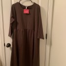 Isabel Maternity Womens Dress Brown Calf Length 3/4 Sleeve Choose Size