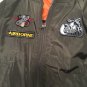 Fashion Boys Zip Up Flight Jacket AIRBORNE Size 8 Black