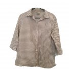 Allison Daley Women's Check Button Up Shirt 3/4 Sleeve Casual Size 10