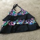 Xhilaration Girls Tankini Halter Top Tie Neck Swim Peace Sign Size Large Xhilaration Girls Tankini Halter Top Tie Neck Swim Peace Sign Size Large