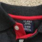 US Polo ASSN Solid Collar Polo Shirt Gray & Red Toddler Boys Size 3-6 Months