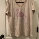 Women's Flamingo Print T-Shirt Size XL
