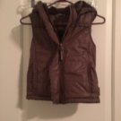 Aeropostale Girls Puffer Vest Hoodie Full Zip Size 6 6X Brown