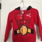 H Boys Super Hero Print Hoodie Sweatshirt Full Zip Size Small Multicolor