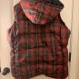 In Style We Trust NY Classics Red Tartan Puffer Reversible Hooded Vest Womens 2X