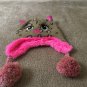 So Girls Leopard Print Aviator Trapper Hat Winter Size Medium Large