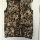 Click Women's  Leopard Print Vest Full Zip Casual Size 8