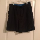 Faded Glory Men's Swim Shorts Drawstring Size Small Black