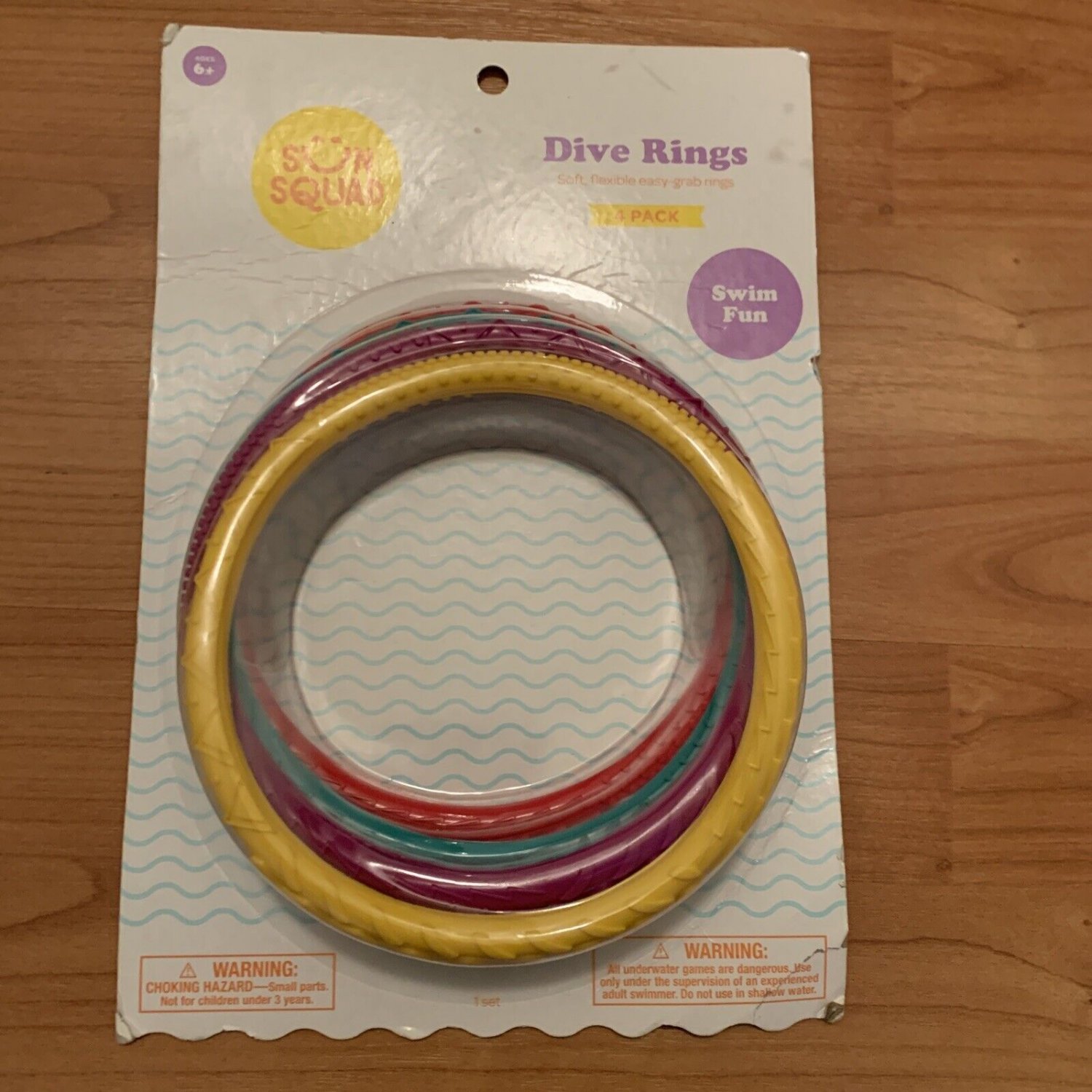 4 Pack Sun Squad Splash Bomb Dizzy Dive Rings Swim Toys Beach Pool