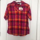 White Stag Women's Pink & Orange Plaid Button Up Shirt Size Medium White Stag Women's Pink & Orange Plaid Button Up Shirt Size Medium