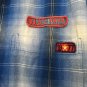 Bugle Boy Men's Blue Plaid Snap Button Short Sleeve Shirt Size Medium