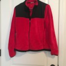 Danskin Now Women's Red Black Fleece Nylon Full Zip Jacket Size Large Danskin Now Women's Red Black Fleece Nylon Full Zip Jacket Size Large