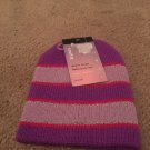 Trufit Kids Girls Child Purple Striped Beanie Hat Toboggan One Size