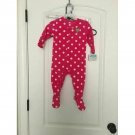 Baby Footed Polka Dot Fleece Pajamas PJs Carters Child Of Mine Size 12 Months
