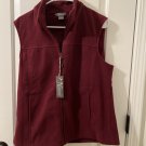 Natural Reflections Fleece Vest Zip Up Pockets Women's Size L Dark Burgundy Natural Reflections Fleece Vest Zip Up Pockets Women's Size L Dark Burgundy