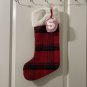 St Nicholas Square Red Black Plaid 21" Christmas Holiday Stocking "S" Initial