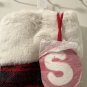 St Nicholas Square Red Black Plaid 21" Christmas Holiday Stocking "S" Initial