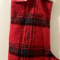 St Nicholas Square Red Black Plaid 21" Christmas Holiday Stocking "S" Initial