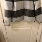 Nautica Pullover Mens Small Gray & Dark Gray Striped Fleece 1/4 Zip