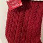 St Nicholas Square Red Cable Knit Monogram Letter U Christmas Stocking 22"