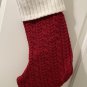 St Nicholas Square Red Cable Knit Monogram Letter U Christmas Stocking 22"