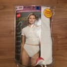 Hanes Classics Women's High Cut Cotton 4-Pair Panties UnderWear Size 8 White