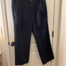 Haggar Classic Fit Pleated Front Chino Pants Mens Size 38x29 Navy Blue
