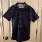 Izod Men's Casual Button-Up Short Sleeve Shirt Size S/P Blue with Red Stars Izod Men's Casual Button-Up Short Sleeve Shirt Size S/P Blue with Red Stars