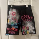 Rue 21 Men's Graphic Print Jogging Sweat Shorts Drawstring Size S Black Rue 21 Men's Graphic Print Jogging Sweat Shorts Drawstring Size S Black