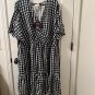 Ava & Viv Women's Checked Swing Dress Blue & Cream Gingham Pockets Plus Size 4X