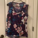Women's Floral Print Sleeveless Top Blouse Size Unknown Multi-Color Women's Floral Print Sleeveless Top Blouse Size Unknown Multi-Color