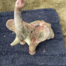 Beautiful Painted Floral Print Elephant Knick Knack Collectible Glass Rare