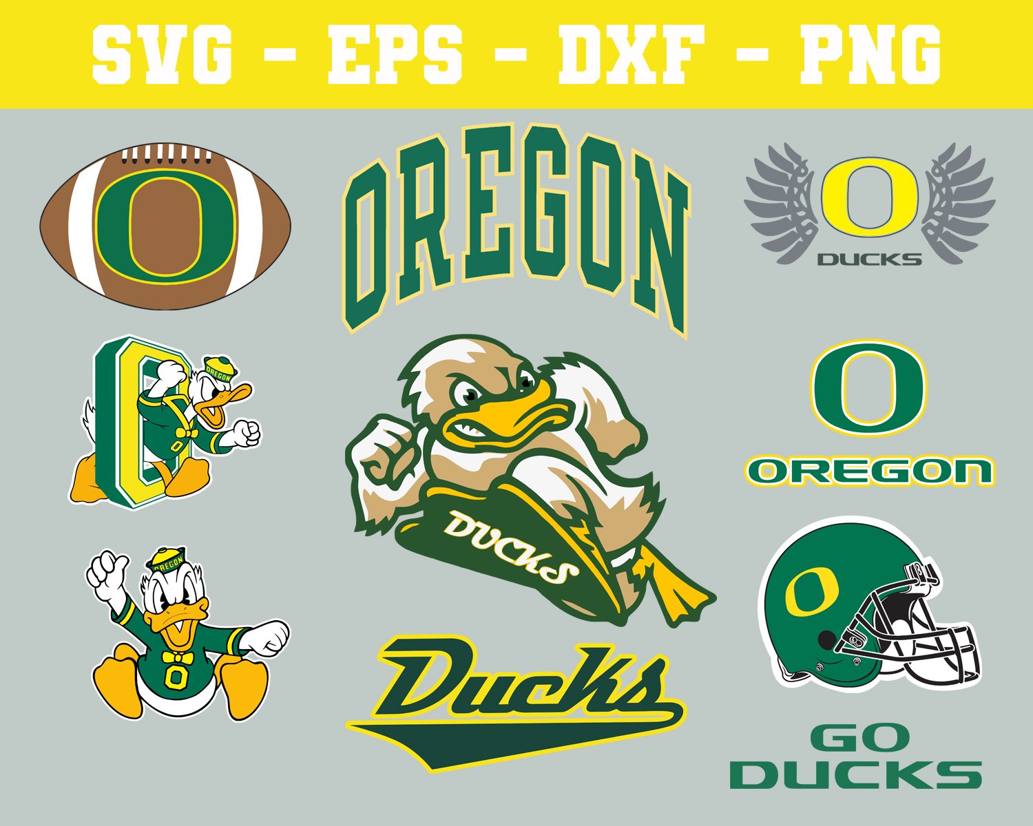 Download Oregon Ducks Football Bundle Logo SVG for Cutting with Cricut
