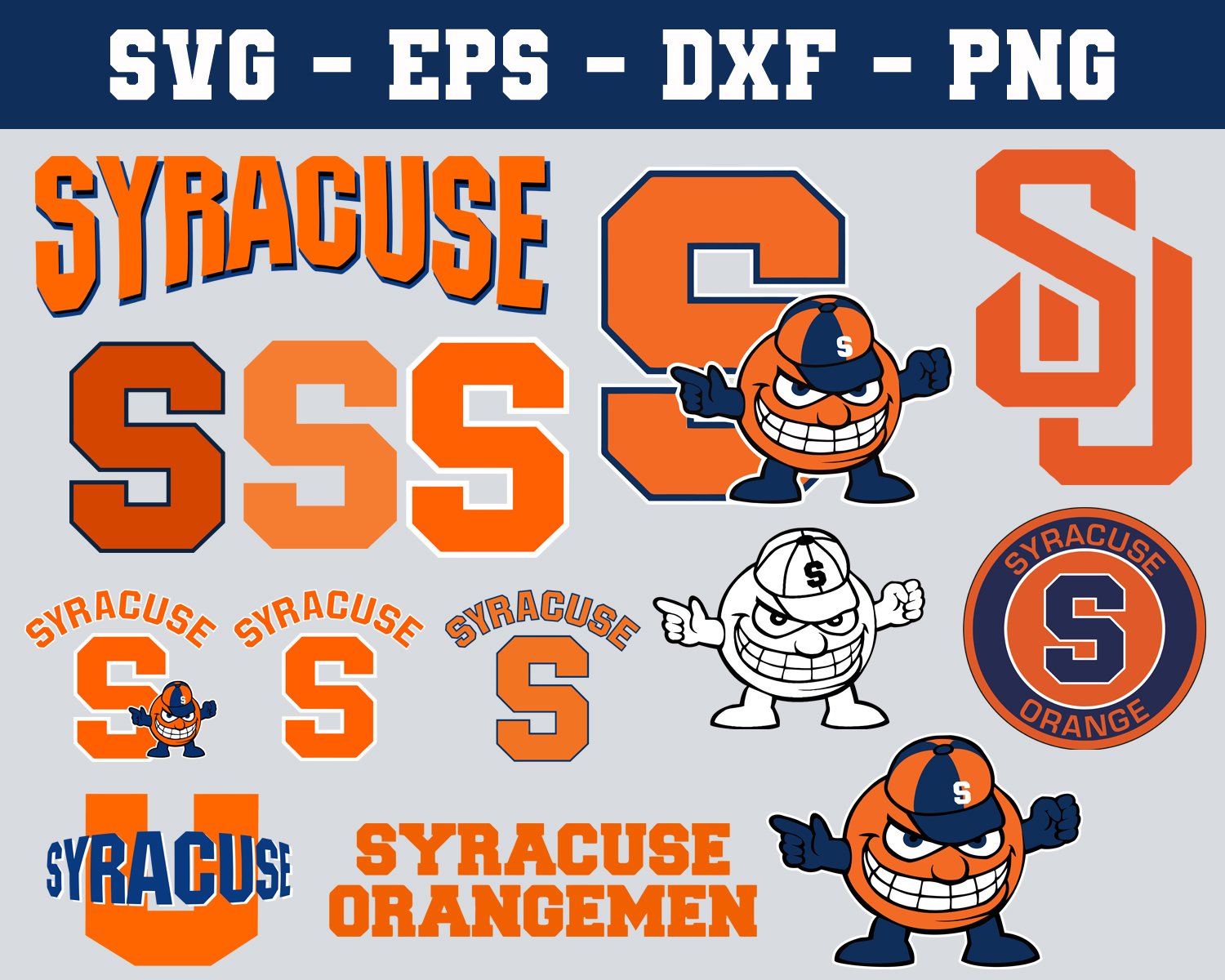 Syracuse Orange Football Bundle Logo SVG for Cutting with Cricut