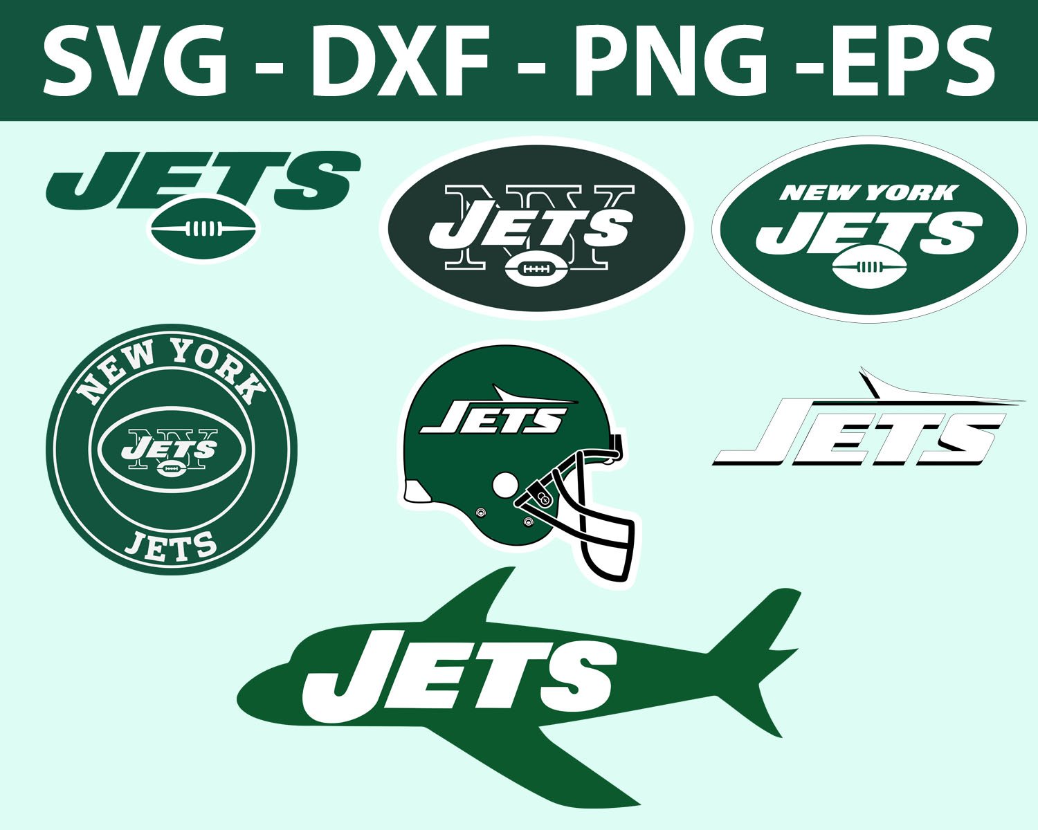 Download New York Jets Football Bundle Logo SVG for Cutting with Cricut