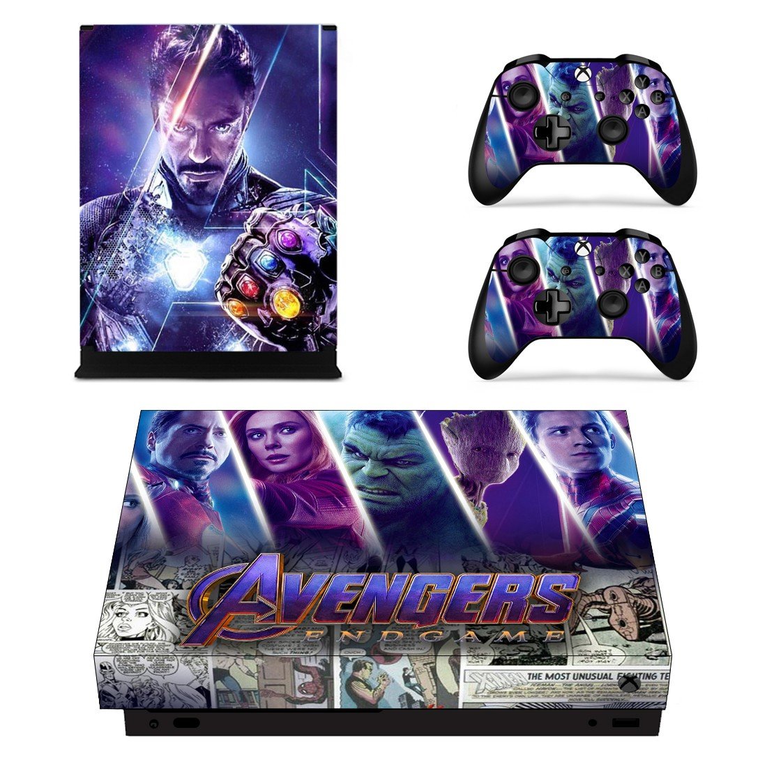 Avengers Endgame decal skin for Xbox one X Console & Controllers