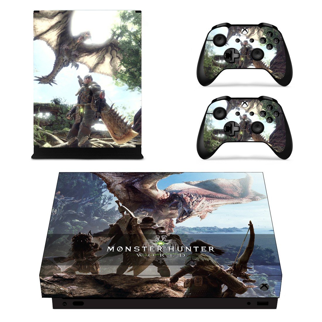 Monster Hunter World decal skin for Xbox one X Console & Controllers