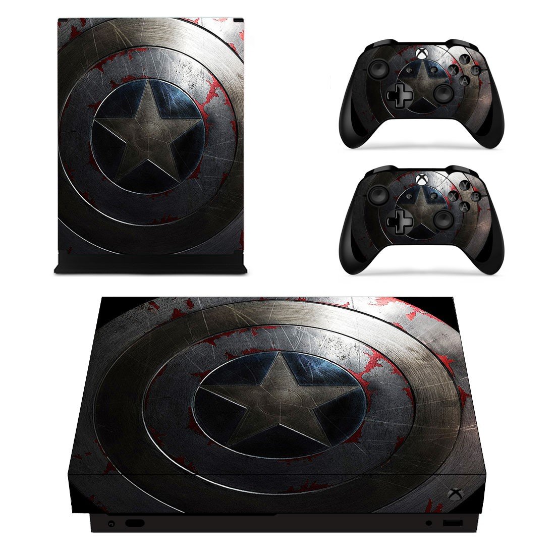 Captain America decal skin for Xbox one X Console & Controllers