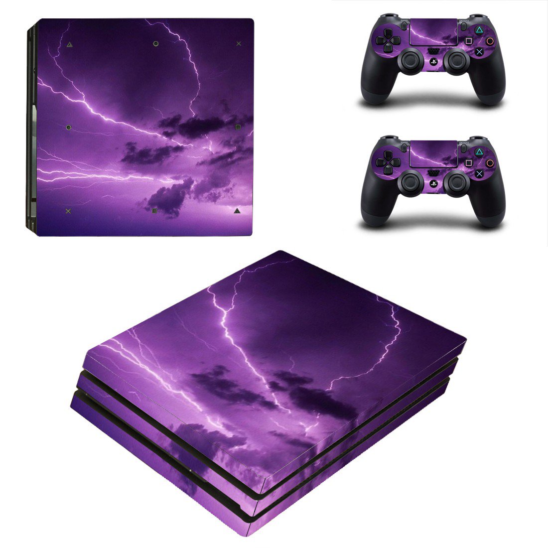 Thunder lightings decal skin for PS4 Pro Console & Controllers