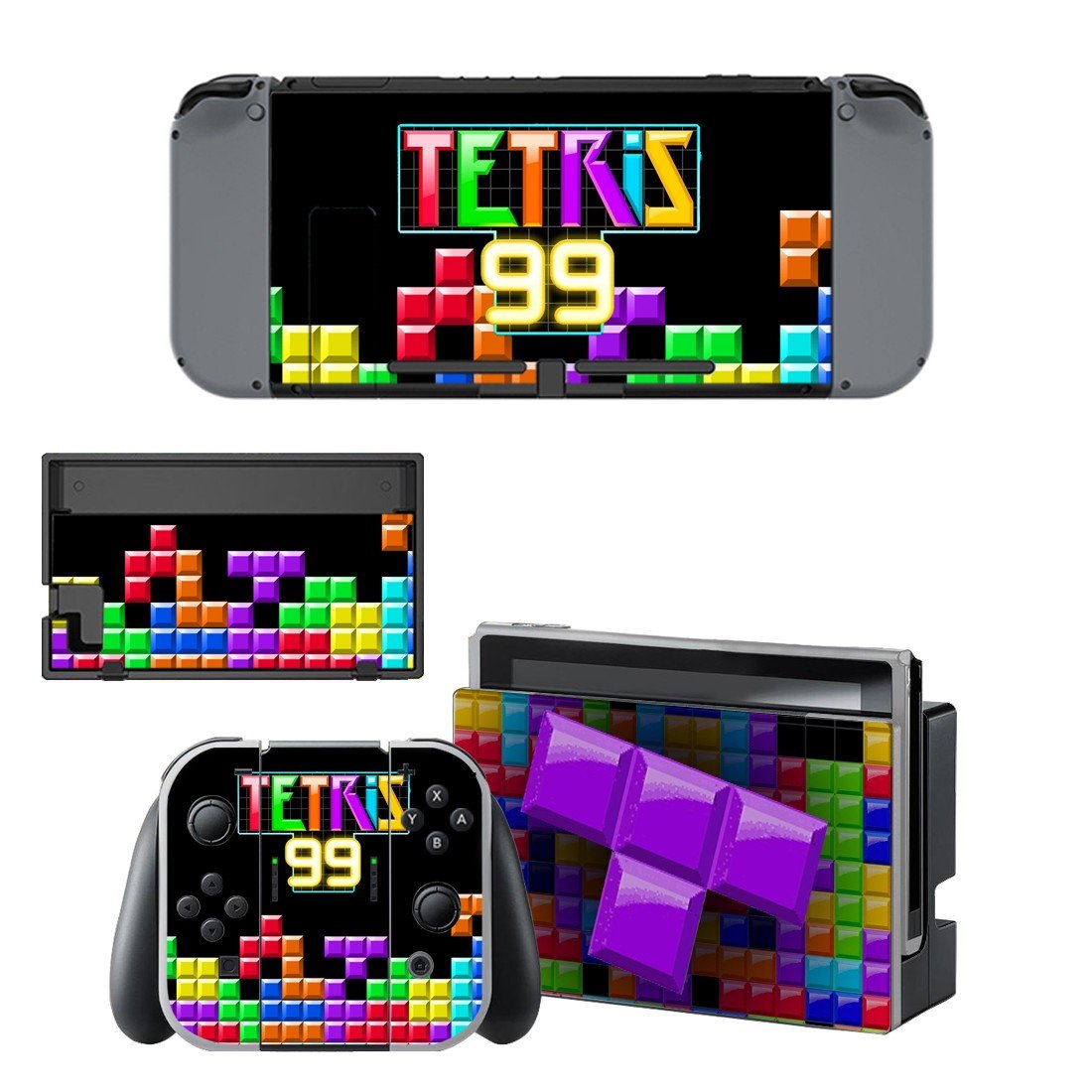 Tetris 99 decal skin for Nintendo Switch Console & Controllers