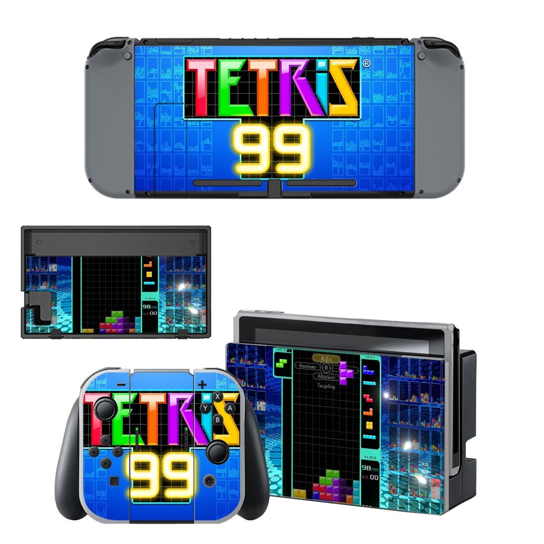 Tetris 99 decal skin for Nintendo Switch Console & Controllers
