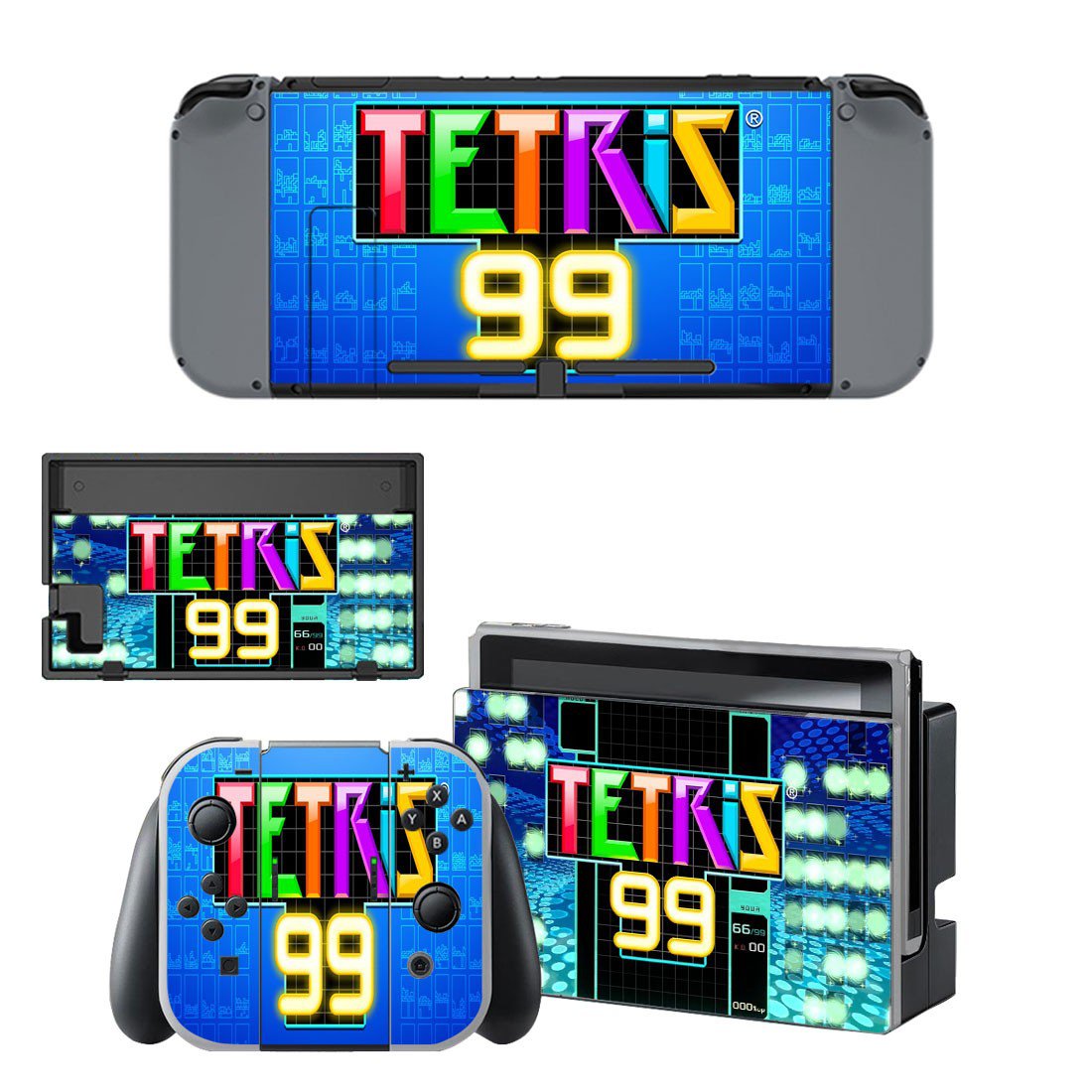 Tetris 99 decal skin for Nintendo Switch Console & Controllers
